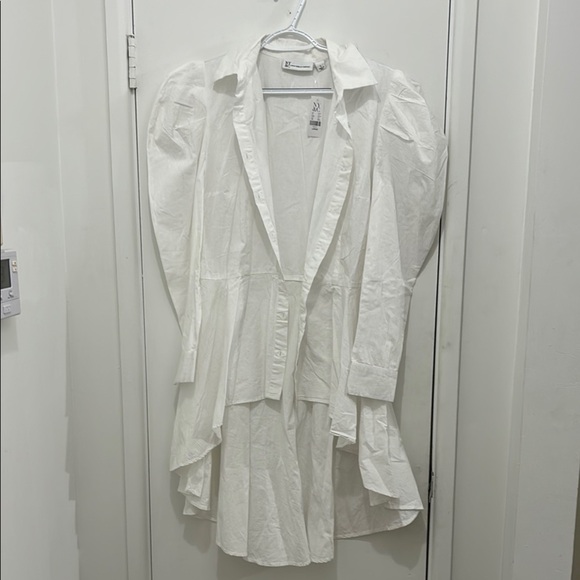 White Long Sleeve Blazer Dress - Picture 1 of 3